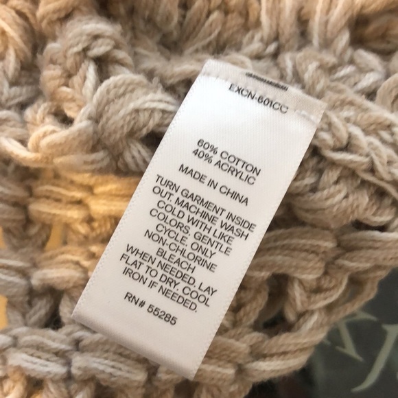 *Express Large Open Knit Beige Sweater - Picture 8 of 8